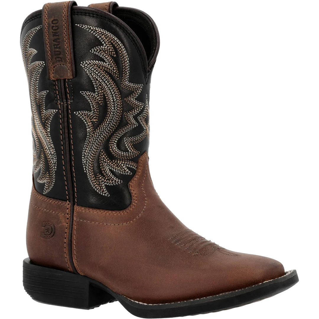 Durango Kids 8" Shyloh Square Toe Western Boot - Brawny Brown/Black Onyx