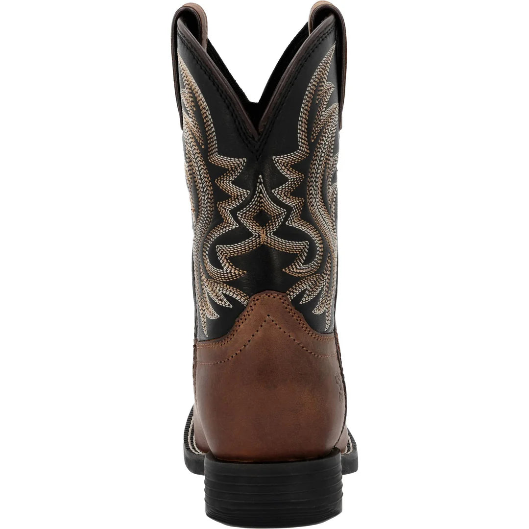 Durango Big Kids 8" Shyloh Square Toe Western Boot - Brawny Brown/Black Onyx