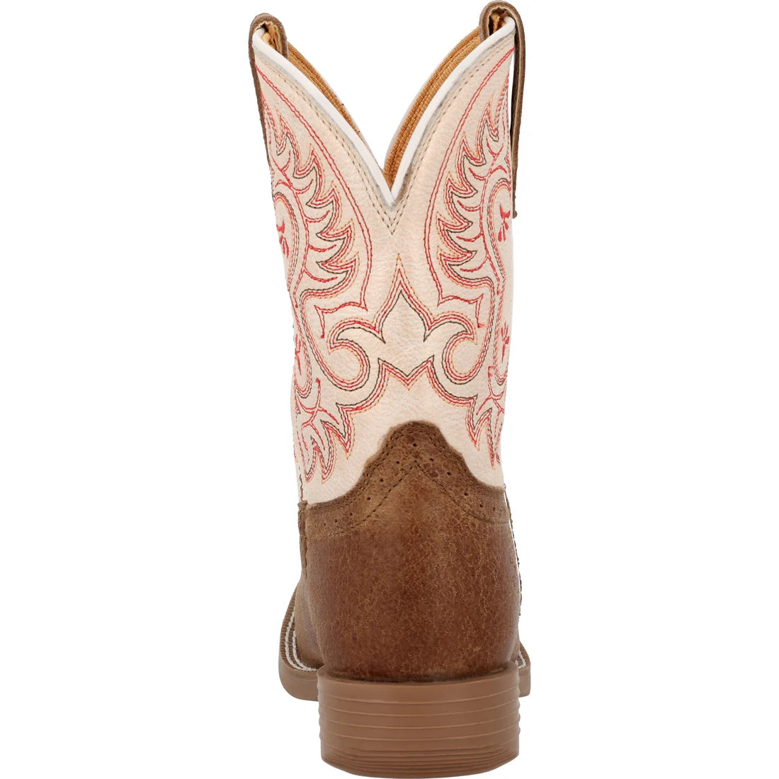Durango Kids Shyloh 8" Square Toe Western Boot - Honey Tan/Metallic Peach