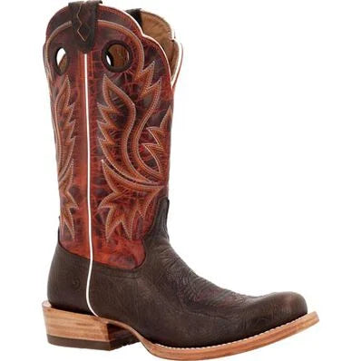 Durango Men's PRCA Collection Roughout Western Boots - Nicotine/Burnt Sienna