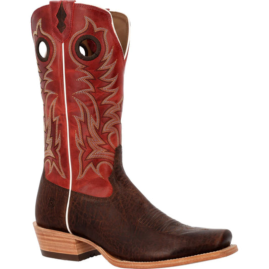 Durango Men's Arena Elite 13" cutter Toe Western Boots - Aztec Brown/Jasper Red