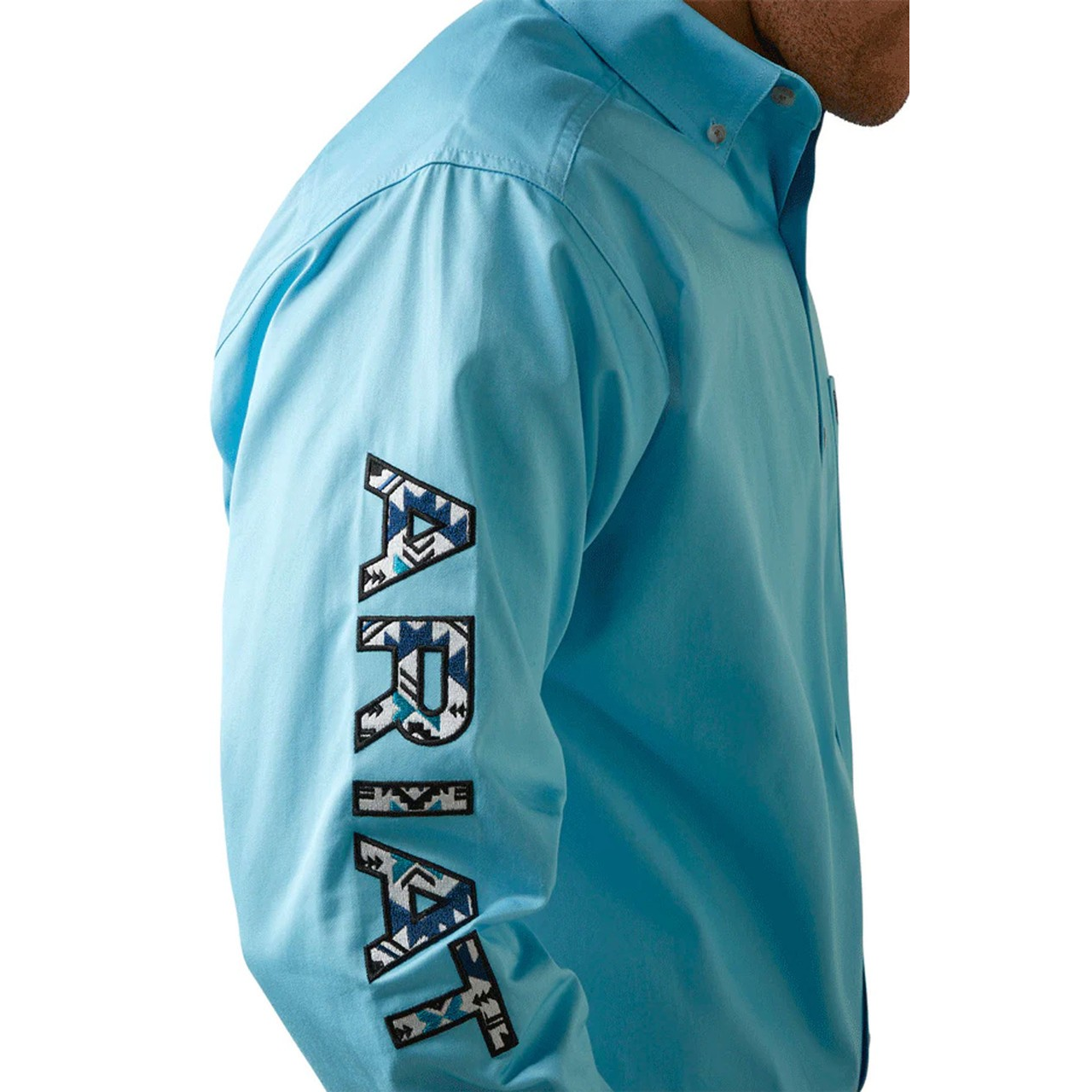 Ariat Men's Team Logo Twill Classic Shirt - Cenote Aqua