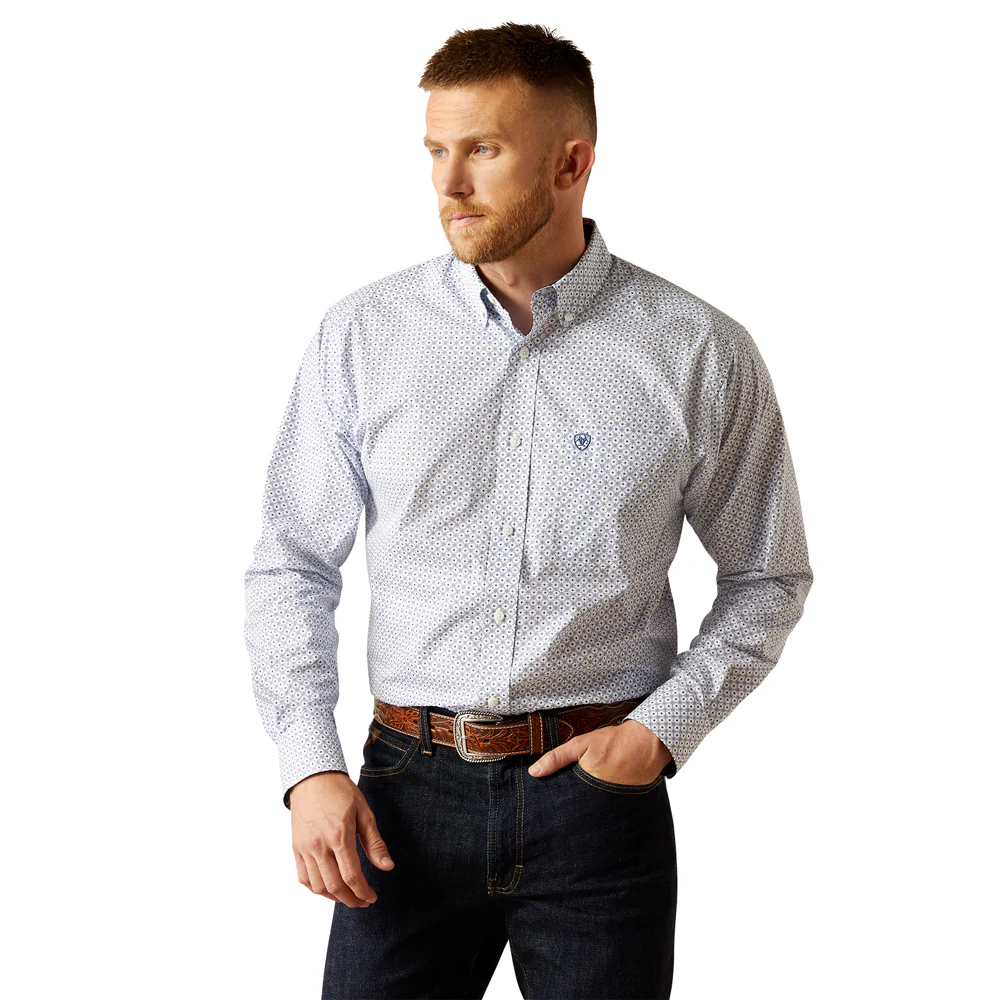 Ariat Men's Wrinkle Free Danny Long Sleeve Classic Fit Shirt - Blue