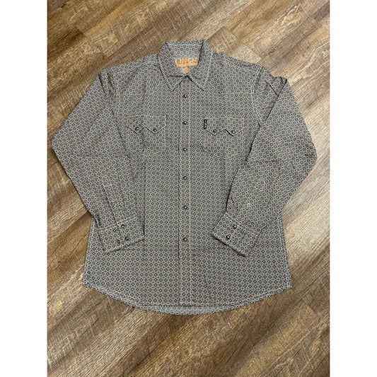 Cinch Men's Long Sleeve Print Shirt - Multi Colour