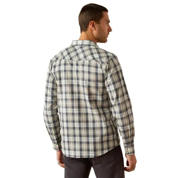 Ariat Men's Hampton Long Sleeve  Retro Fit Over Shirt - Navy