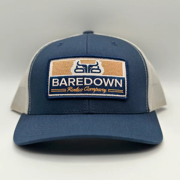 Baredown Brand Tex Curved Baseball Cap - Navy/Silver