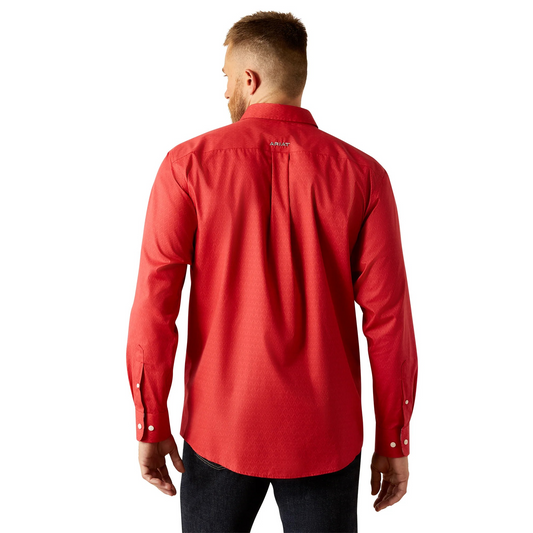 Ariat Men's Wrinkle Free Dangelo Long Sleeve Classic Fit Shirt - Red