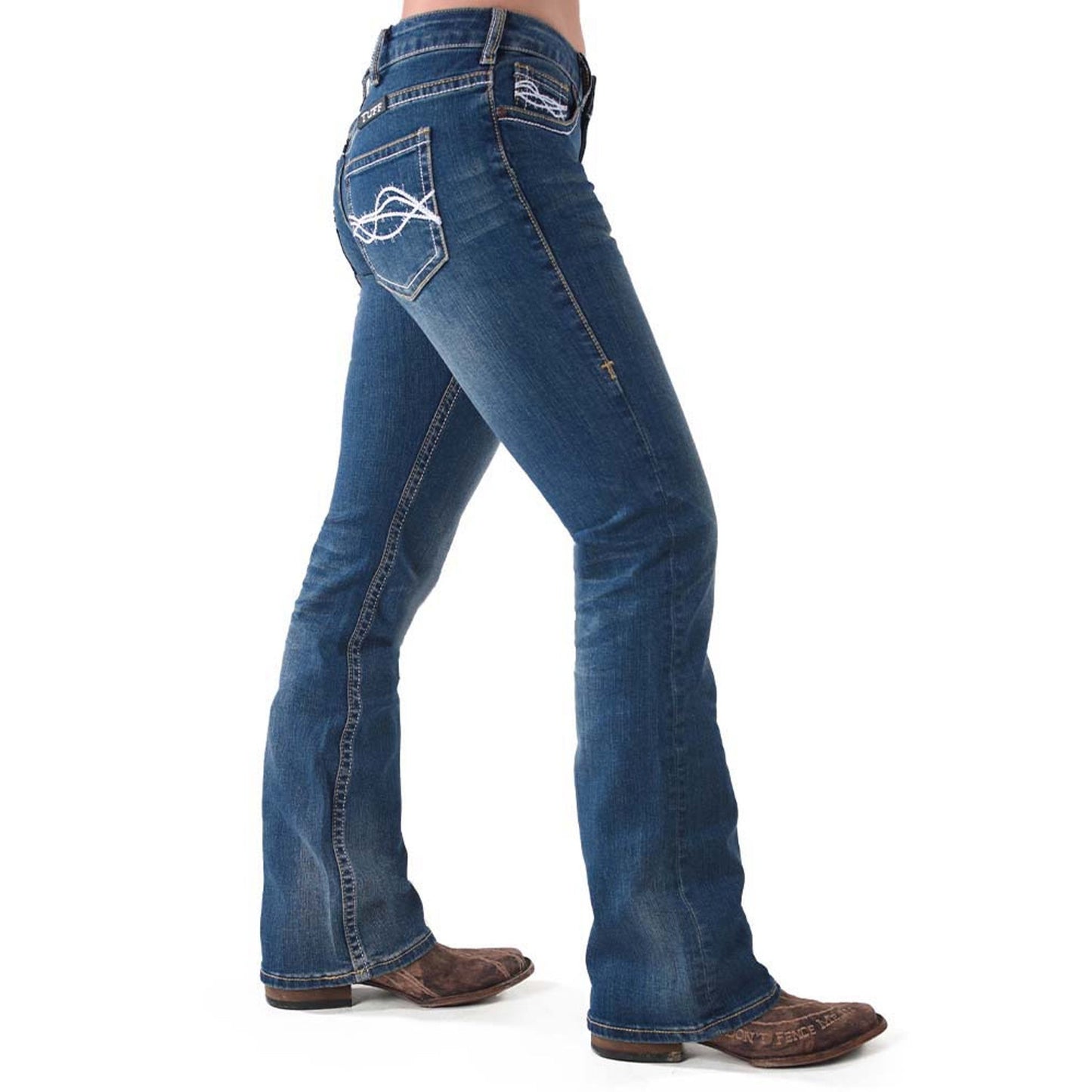 Cowgirl Tuff Women's Don't Fence Me In Jeans - Medium Wash