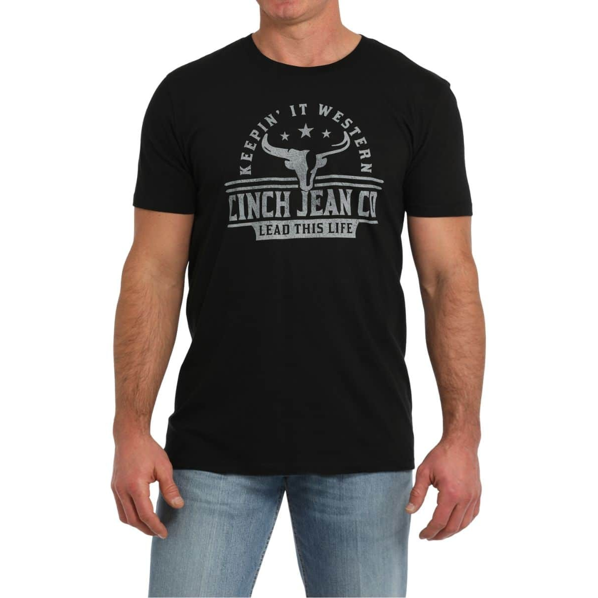 Cinch Men's Short Sleeve Tee Shirt- Black