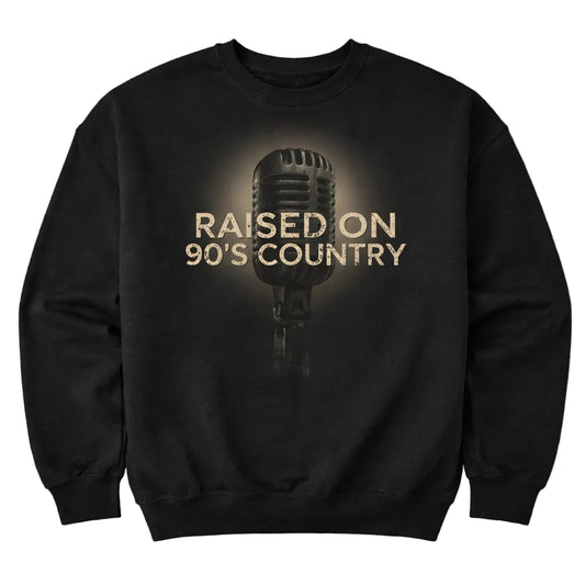 Barn Clothes Raised on 90's Country Long Sleeve Sweatshirt - Black