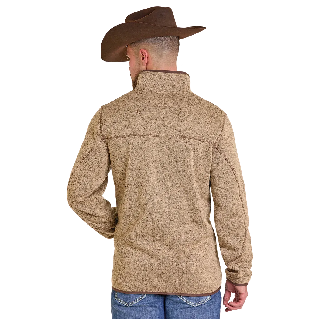 Panhandle Men's Melange Knit Henley Pullover - Tan