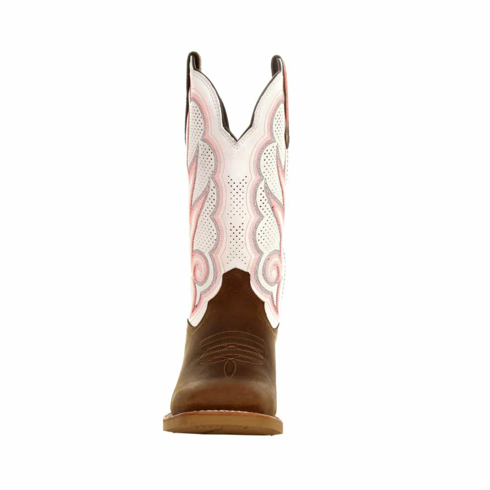 Durango Women's Brown 12" Western Trail Brown and White Boots - Irvine Tack & Western Wear