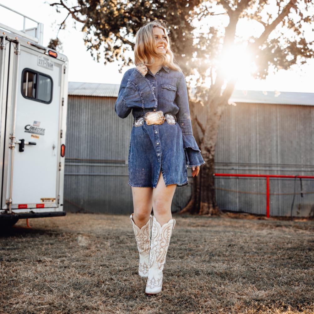 Durango Women's Crush 16" Western Fashion Boot-Ivory