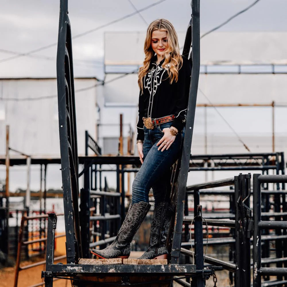 Durango Crush Women's 16" Western Fashion Boot - Distressed Graphite