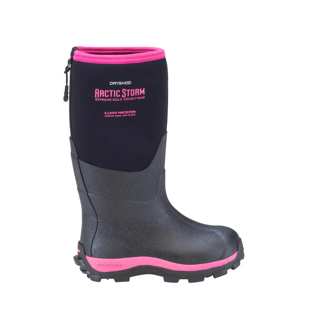 Dryshod Kid's Arctic Storm Boots - Black/Pink