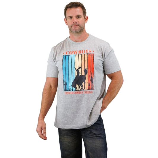 Drover Unisex Bucking Horse T-Shirt - Grey Heather