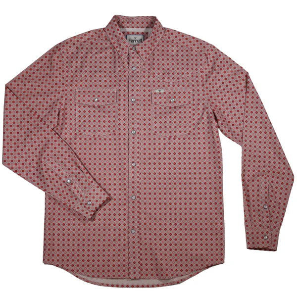 Ferrell Men's The Kevin Long Sleeve Snap Shirt - Red