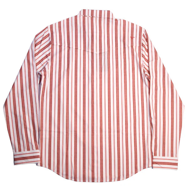 Ferrell Men's The Jack Long Sleeve Snap Shirt - Red, White & Thin Stripe