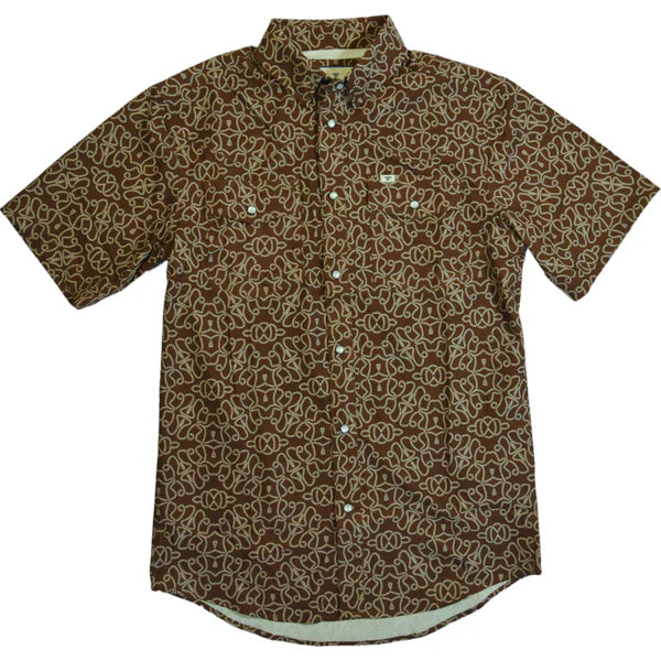 Ferrell Men's The Darrell Short Sleeve Snap Shirt - Brown Design