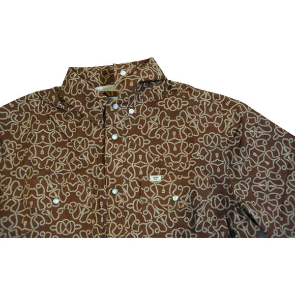 Ferrell Men's The Darrell Short Sleeve Snap Shirt - Brown Design