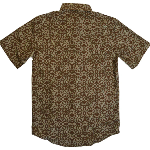 Ferrell Men's The Darrell Short Sleeve Snap Shirt - Brown Design
