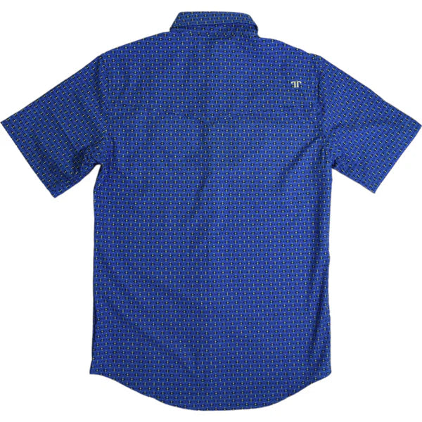 Ferrell Men's The Greg Short Sleeve Snap Shirt - Bright Royal Blue Design