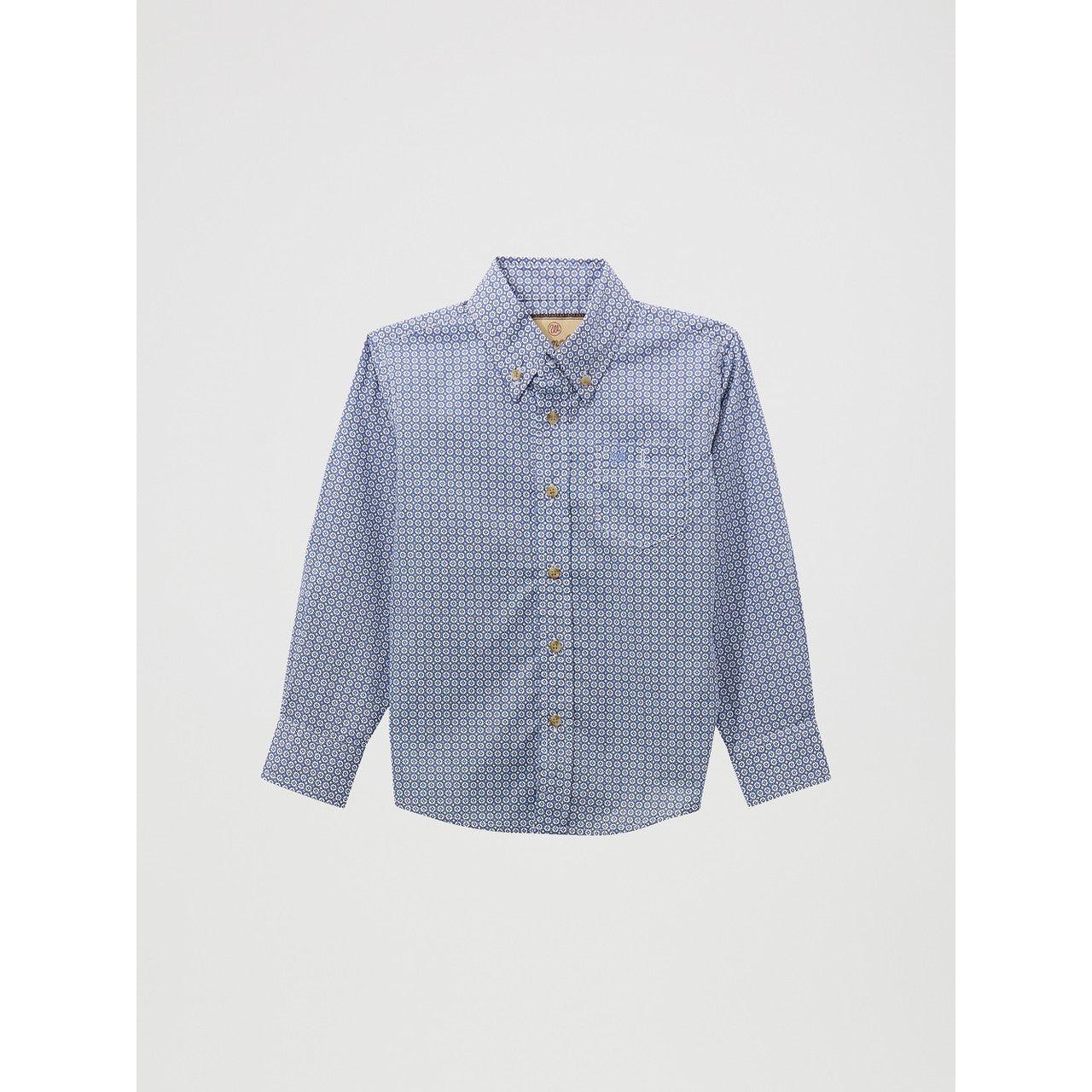 Wrangler Boy's Long Sleeve Shirt- Dusty Blue