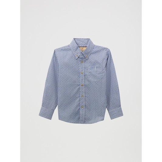 Wrangler Boy's Long Sleeve Shirt- Dusty Blue