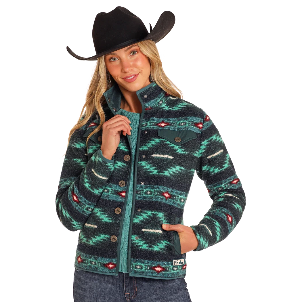 Powder River Women's Aztec Berber Jacket - Teal