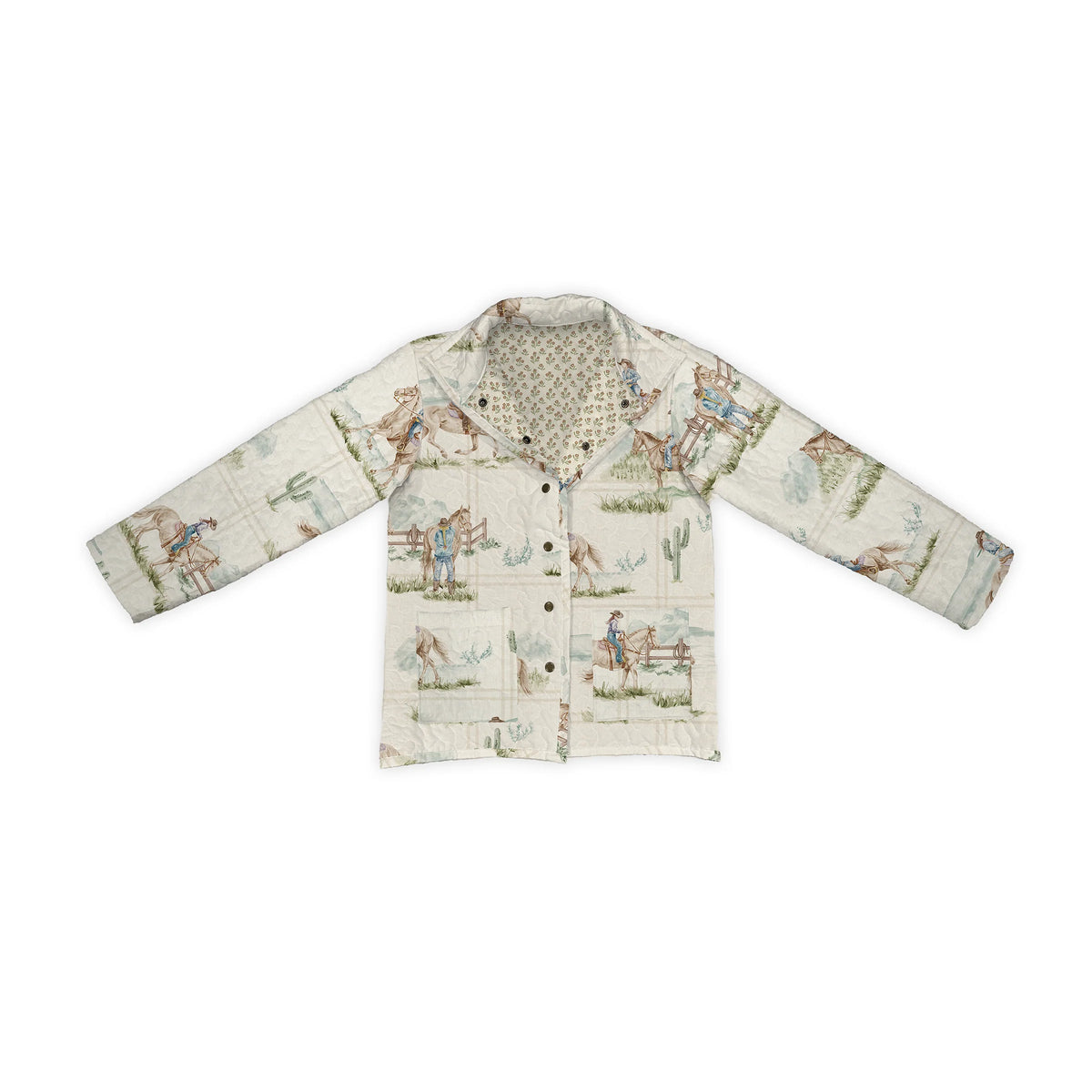 Ida Mae Home Desert Little Daughters Snap Jacket- Olive/Linen