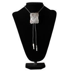 M&F Double S Bolo Tie Flower Stone