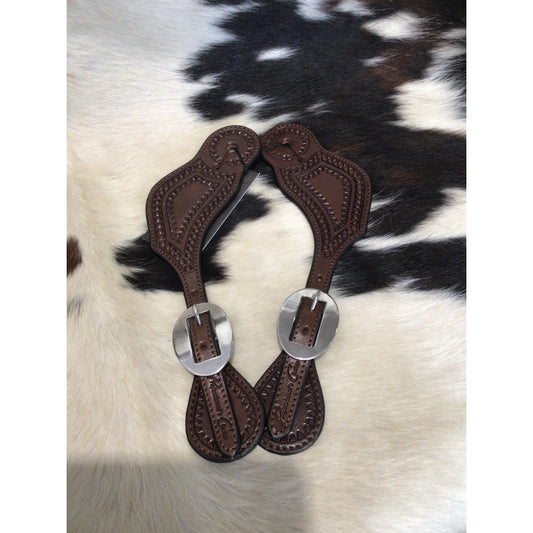 Professionals Choice Spur Strap Chocolate Dot-Men's