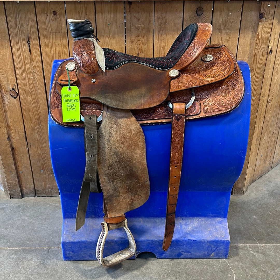 Used 15.5” Billy Cook Rope Saddle