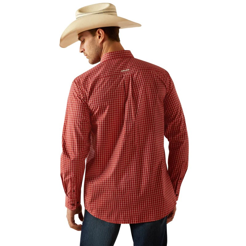 Ariat Men's Long Sleeve Pro Series Carlton Fitted Shirt- Red