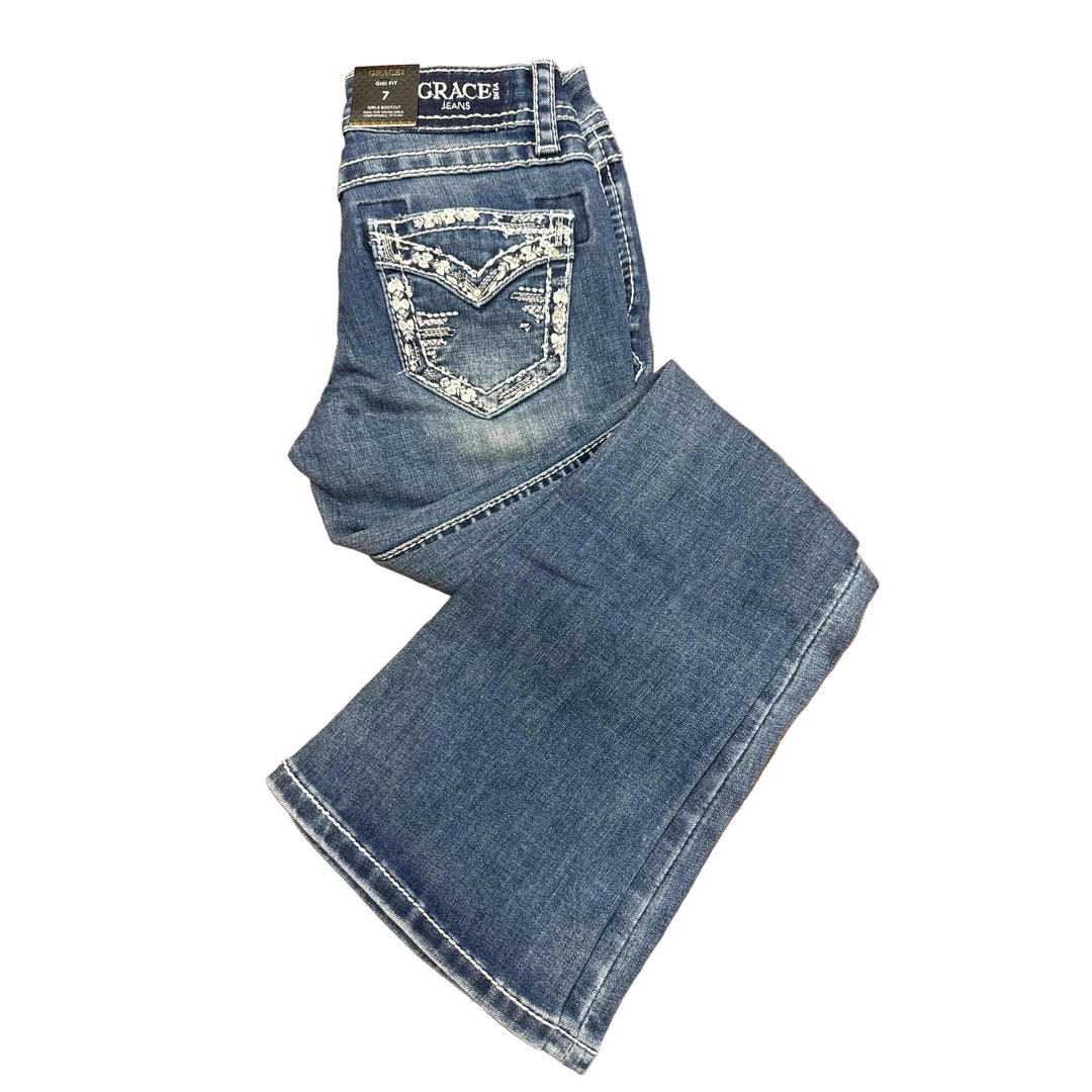 Grace in LA Girls Border Faux Jeans