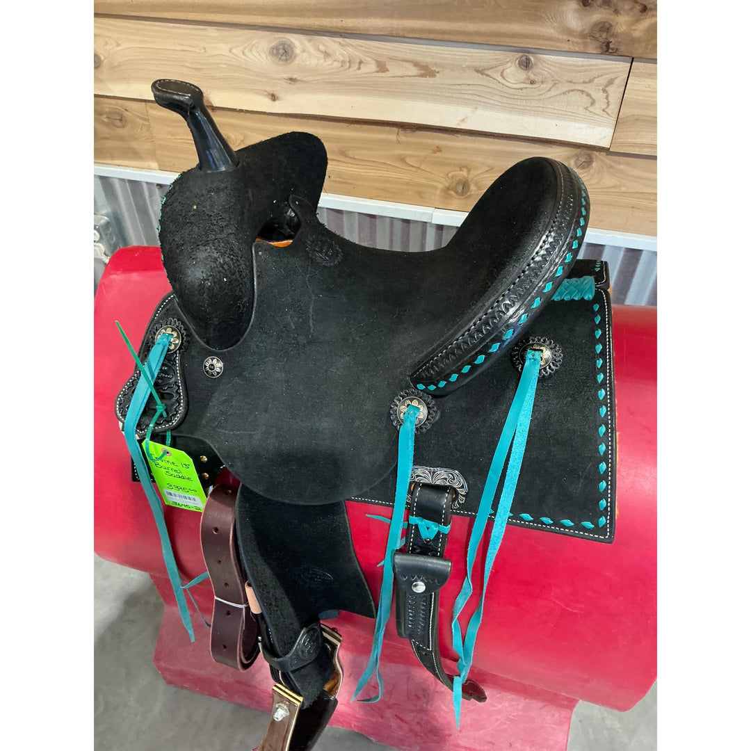 Irvine 13" Barrel Saddle-Black Leather - Irvine Tack &amp; Western Wear