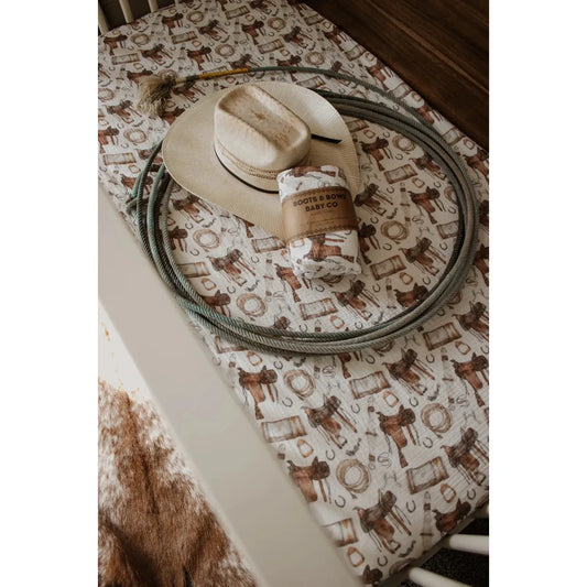 Boots & Bows Tack Room Crib Sheet