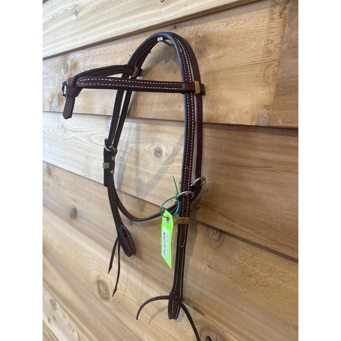 Irvine's Tie Front Headstall - Basket Stamp w/ Tie Ends