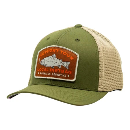 Ruthless Rednecks Smoked Curved Brim Hat - Moss/Khaki