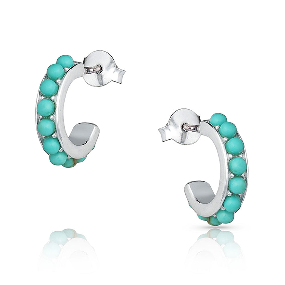 Montana Silversmiths Turquoise Mini Hoop Earrings
