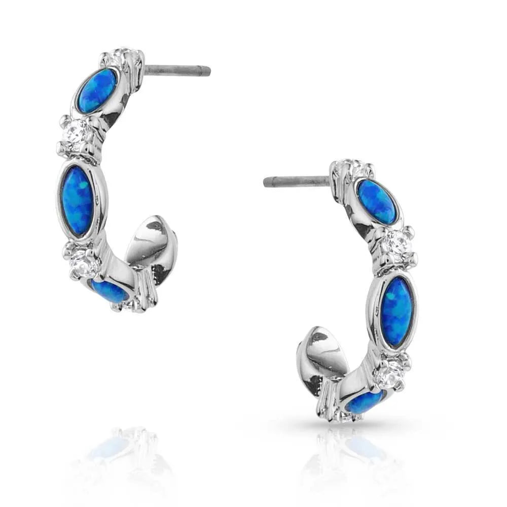 Montana Silversmith Moonlit Night Crystal Opal Hoop Earrings
