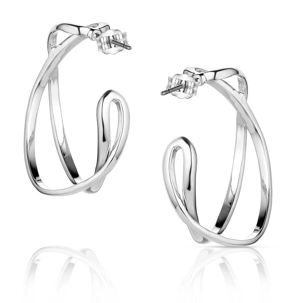 Montana Silversmith Women's Daring Crossed Hoop Earrings
