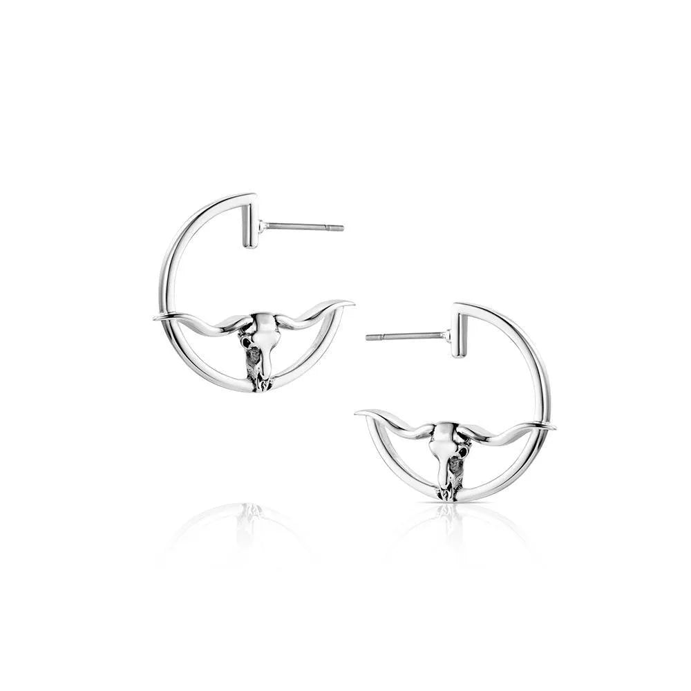 Montana Silversmiths Western Silhouette Longhorn Earrings