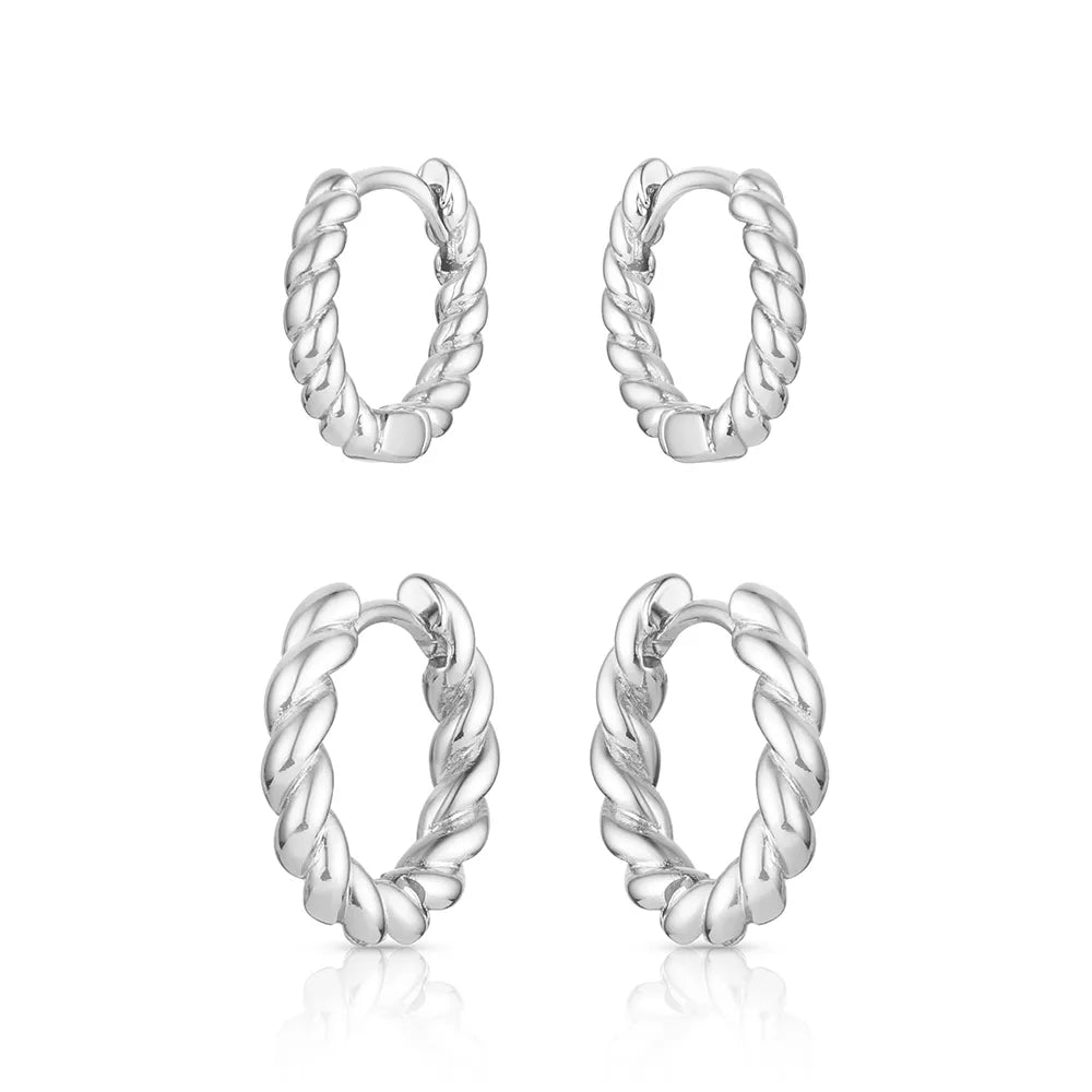Montana Silversmiths Twisted Up Hoop Earring Set