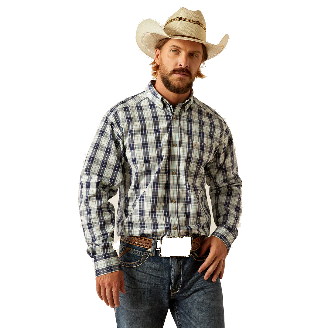 Ariat Men's Long Sleeve Pro Curtis Classic Fit Shirt- Navy