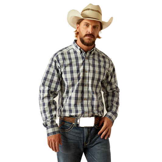 Ariat Men's Long Sleeve Pro Curtis Classic Fit Shirt- Navy