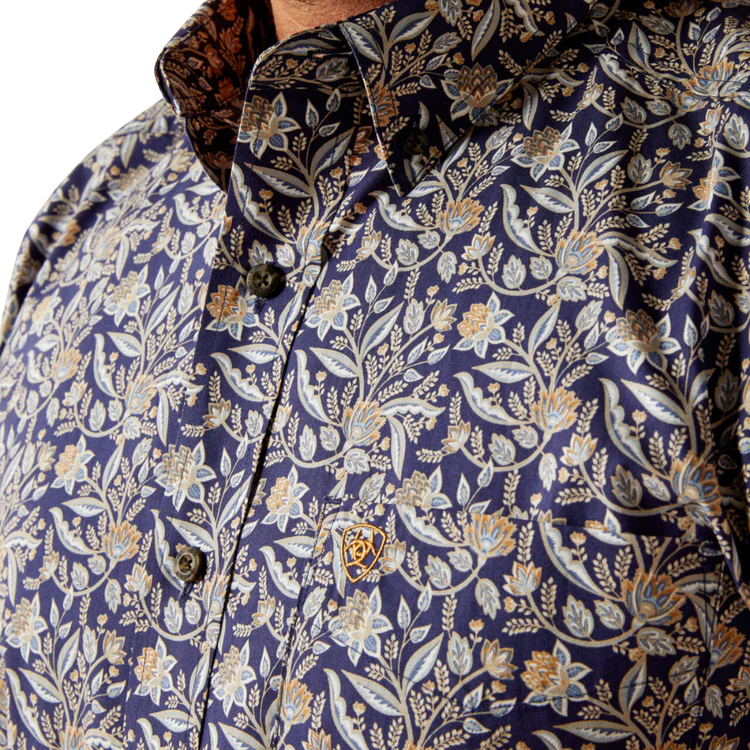 Ariat Men's Creighton Classic Fit Long Sleeve Shirt- Brown