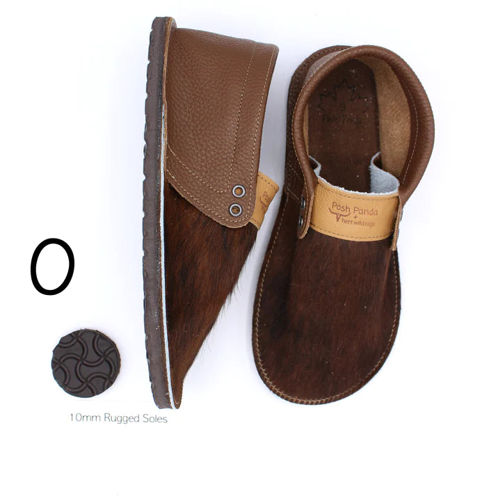 Posh Panda Women's Cowhide Rugged Sole Moc Shoes