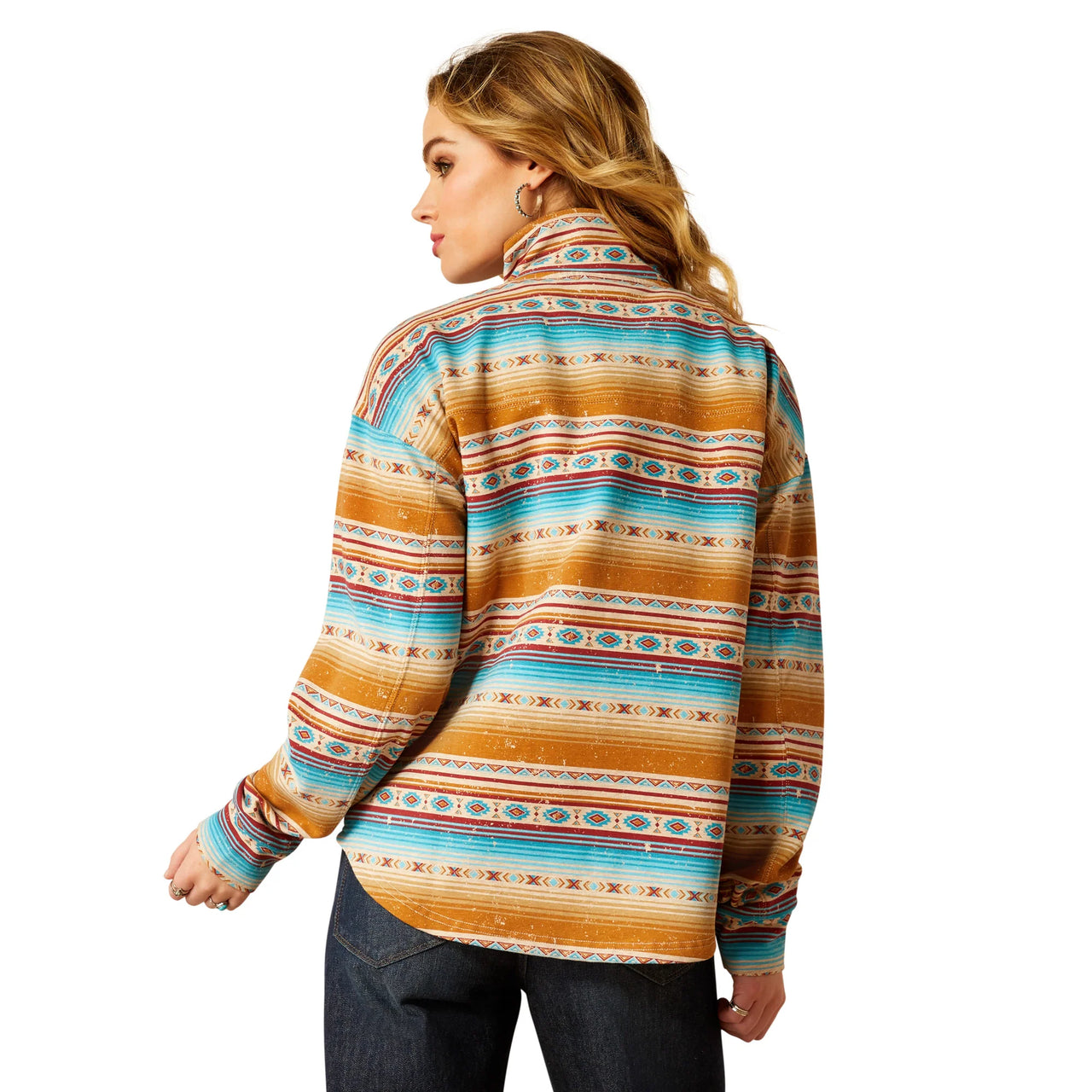 Ariat Women's Hometown Long Sleeve Sweatshirt- Orange Fallon Serape Print