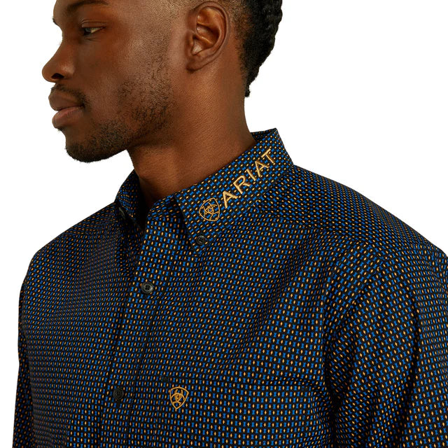 Ariat Men's Team Portland Fitted LS Shirt - Black